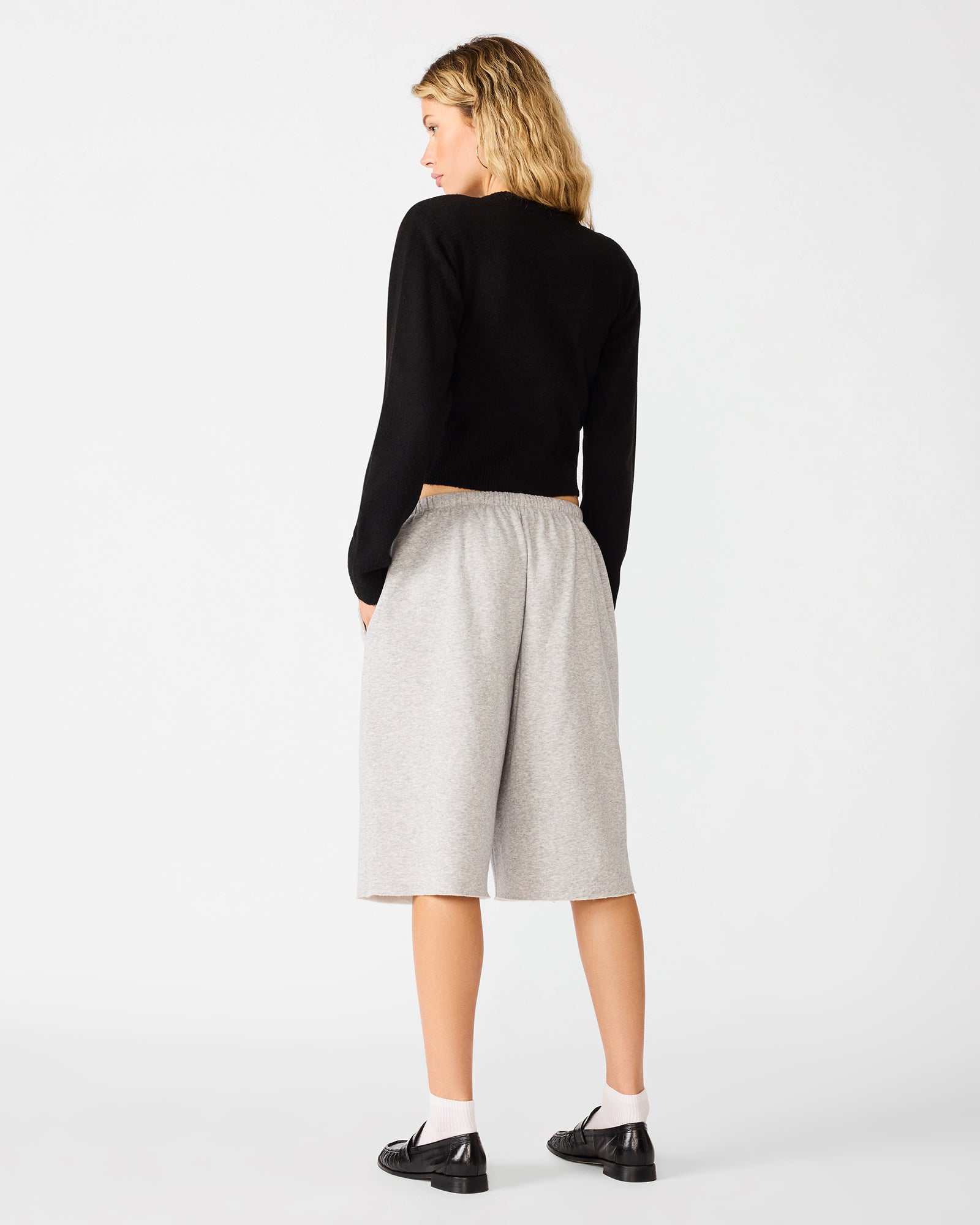 FLEECE SWEAT SHORT LIGHT HEATHER GREY - view 4