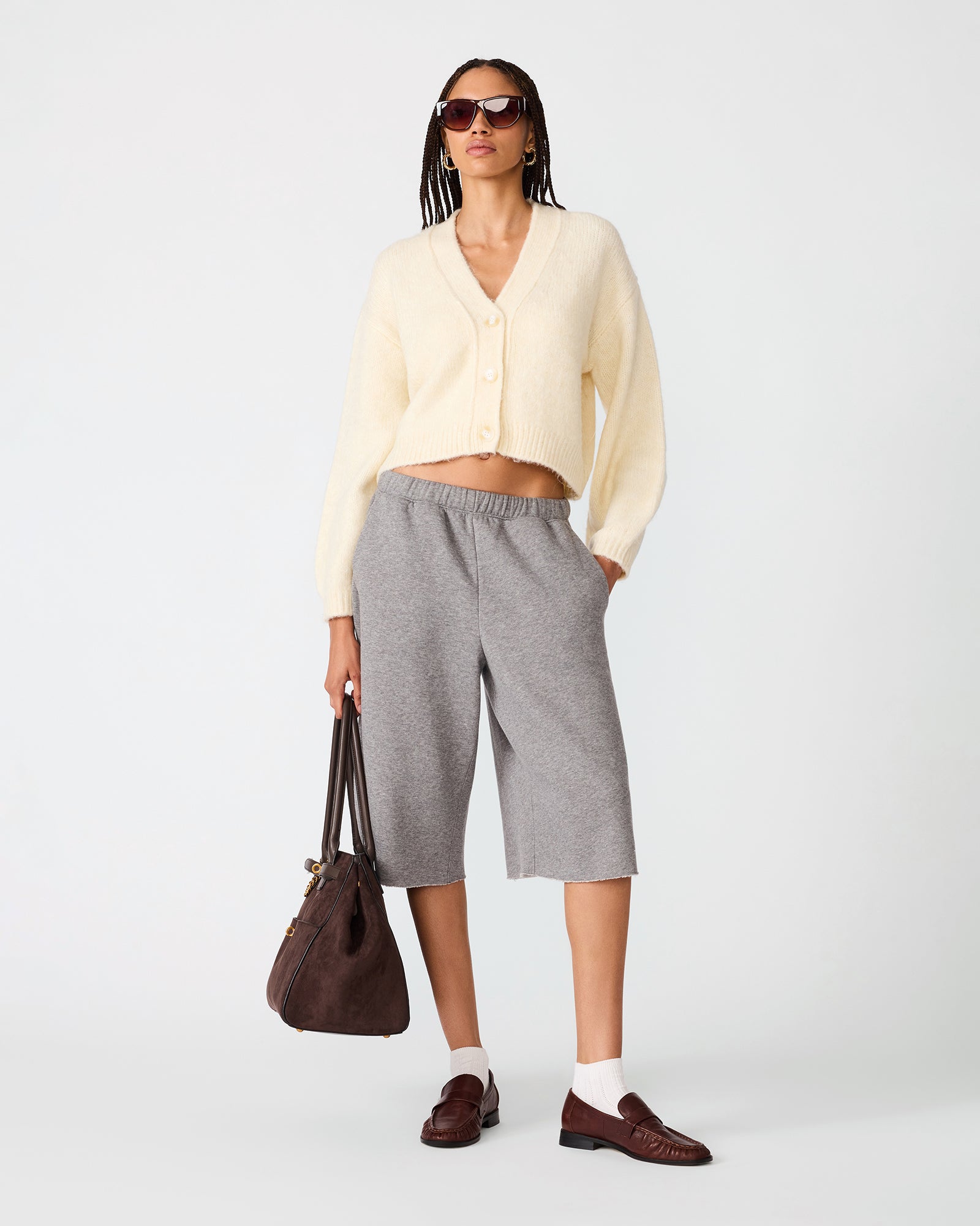 FLEECE SWEAT SHORT LIGHT HEATHER GREY