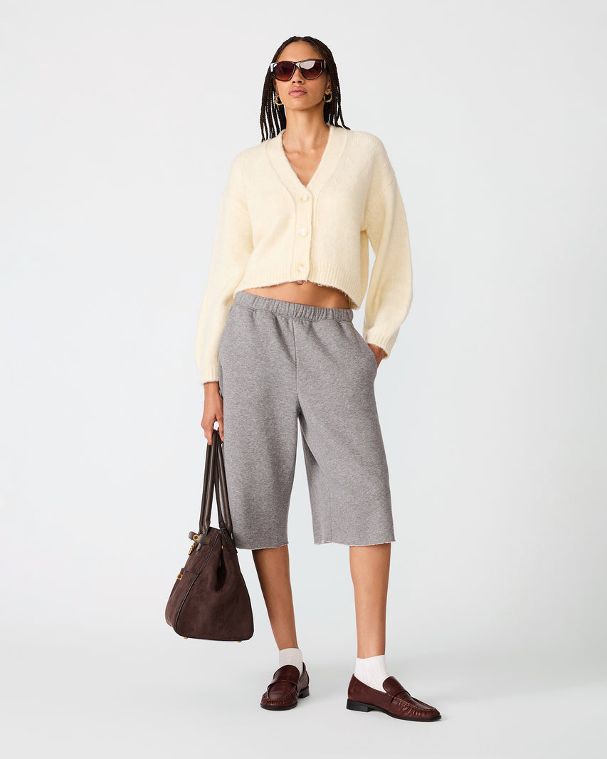 FLEECE SWEAT SHORT LIGHT HEATHER GREY