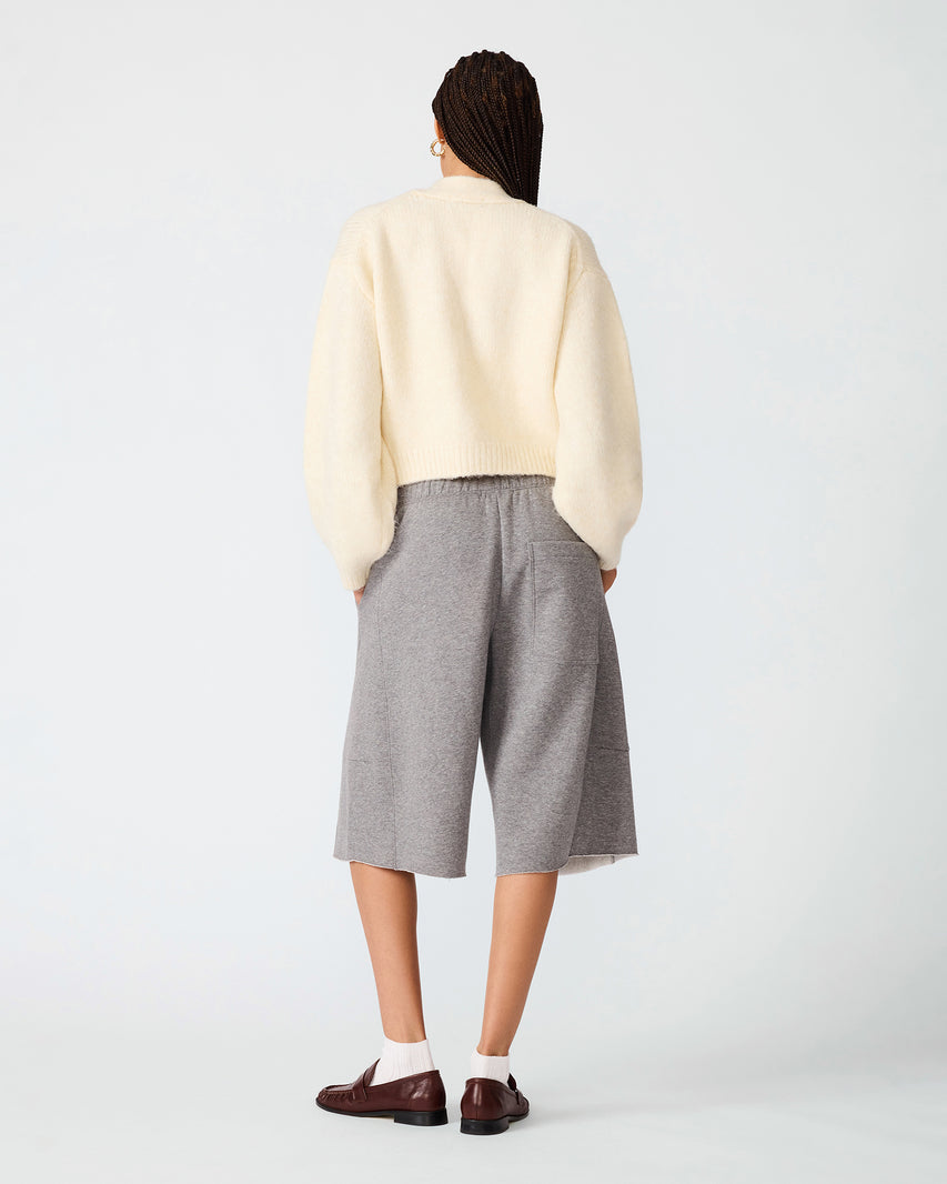 FLEECE SWEAT SHORT LIGHT HEATHER GREY - view 4