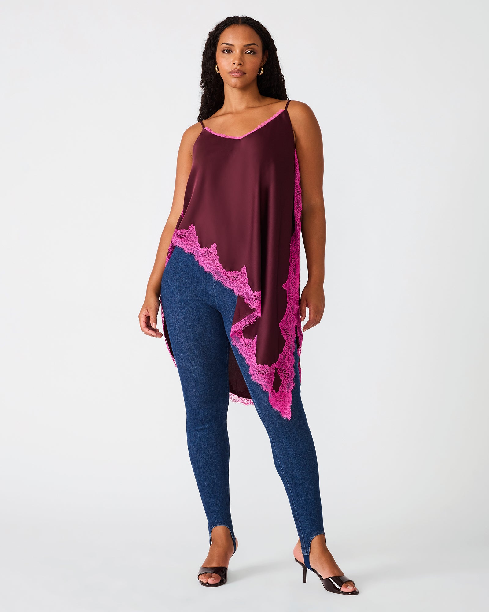 MARGAN Deep Fig Sleeveless Asymmetrical Flowy Women's Top | Steve Madden - view 6