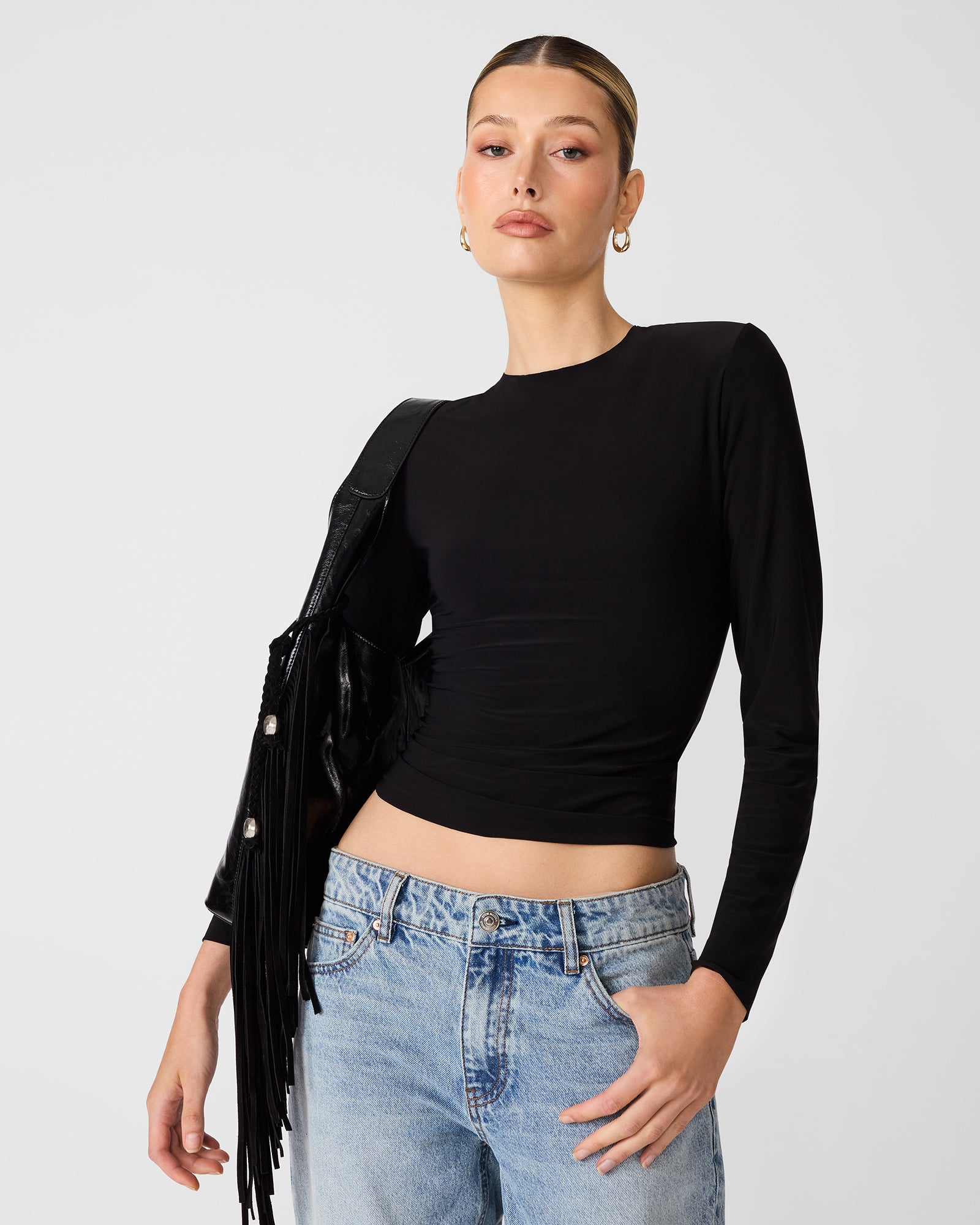 SELINE KNIT TOP BLACK