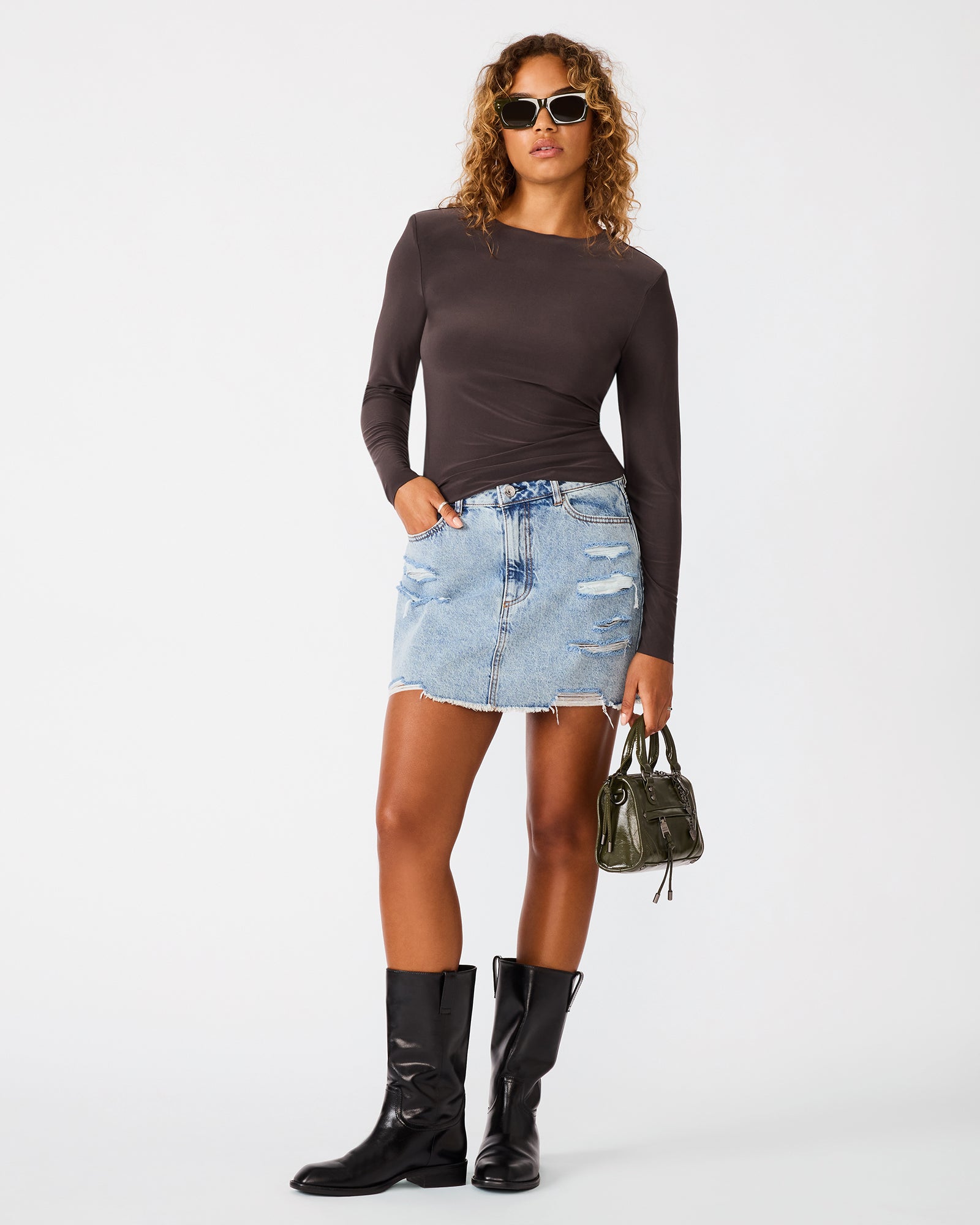 SELINE KNIT TOP DARK ESPRESSO - view 5