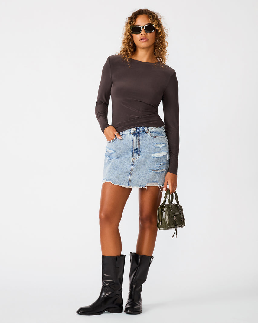 SELINE KNIT TOP DARK ESPRESSO - view 5