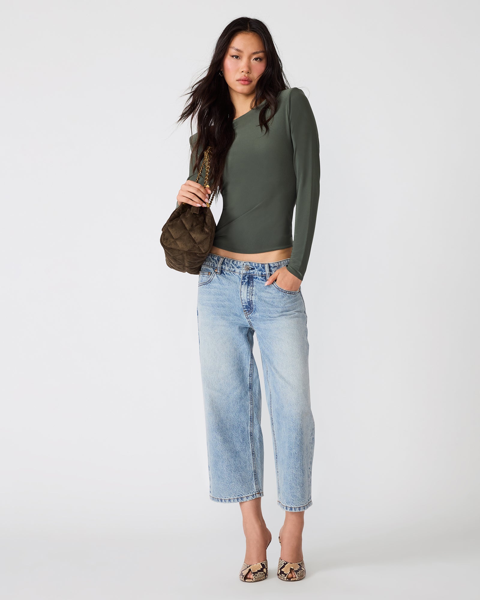 SELINE KNIT TOP DARK OLIVE - view 2