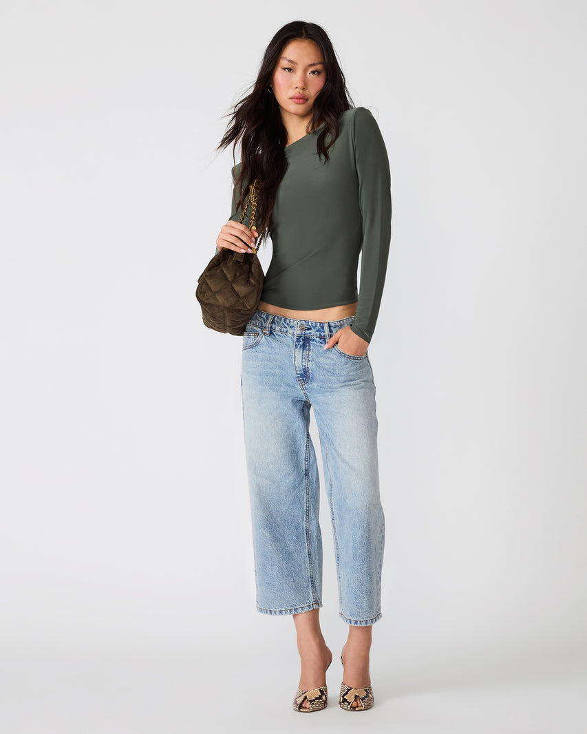 SELINE KNIT TOP DARK OLIVE - view 2
