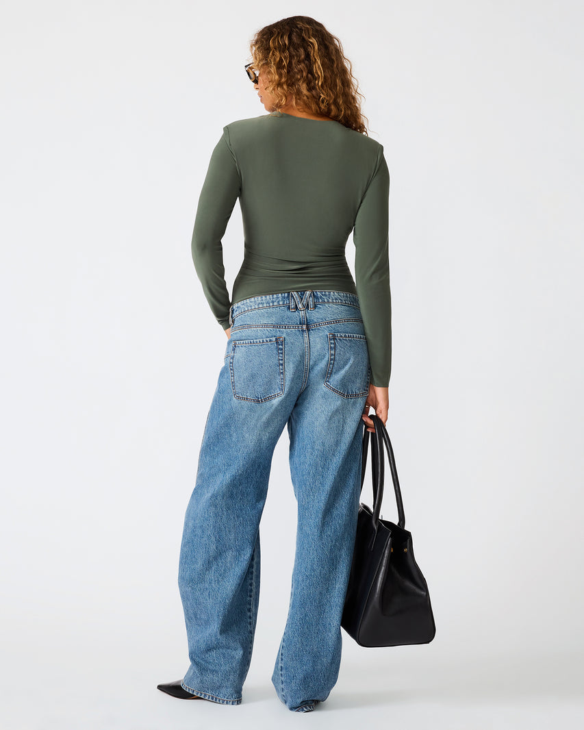 SELINE KNIT TOP DARK OLIVE - view 7