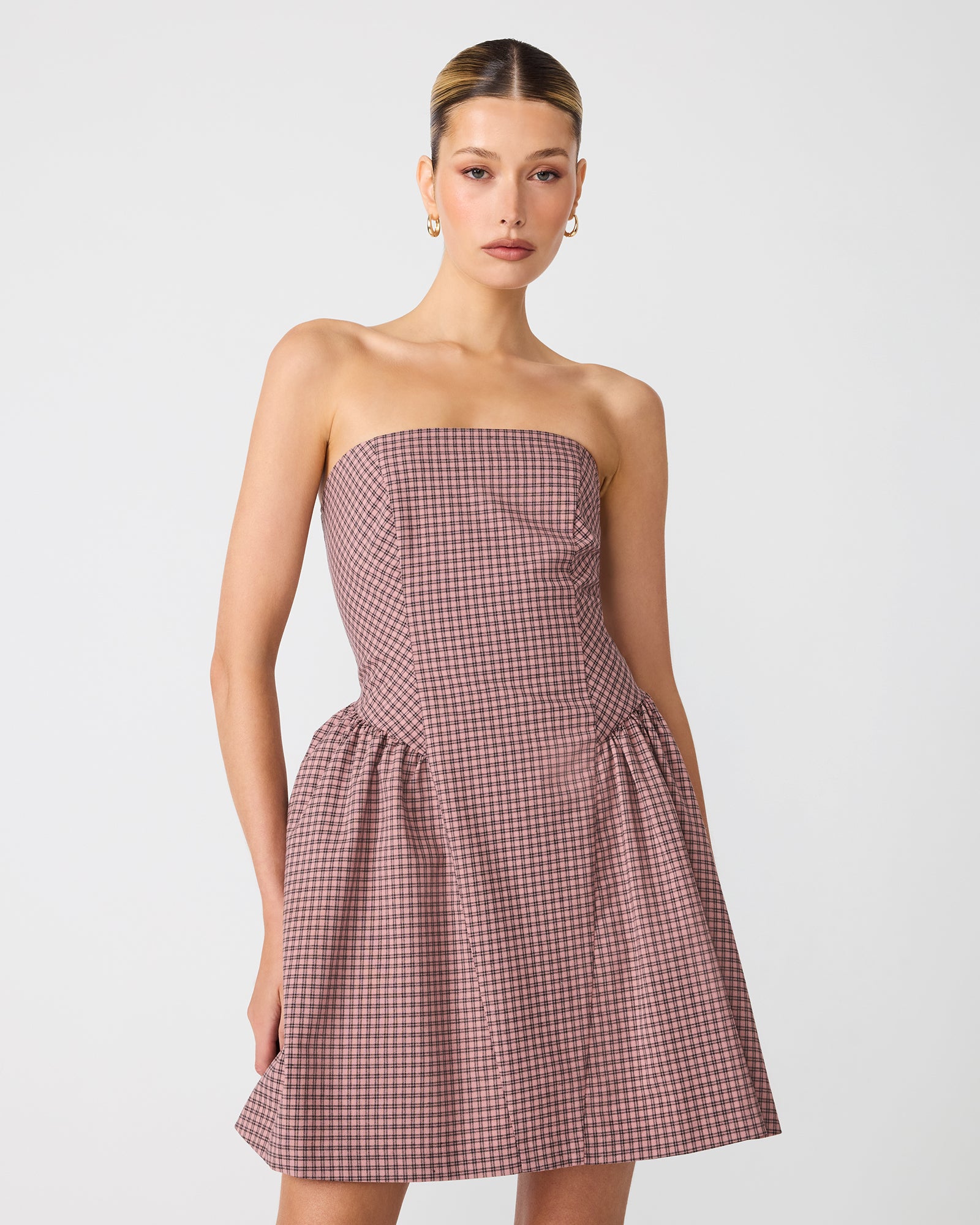 PAULINNA DRESS BLUSH PLAID - view 2