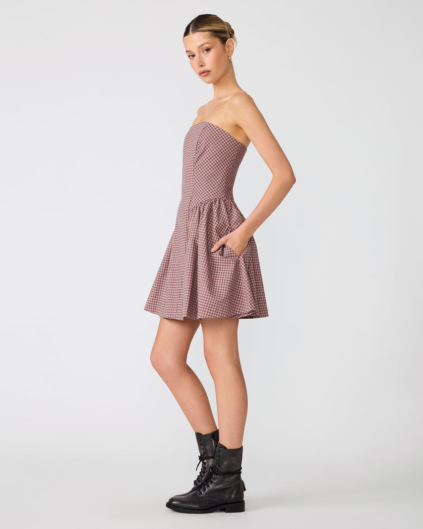 PAULINNA DRESS BLUSH PLAID - view 3