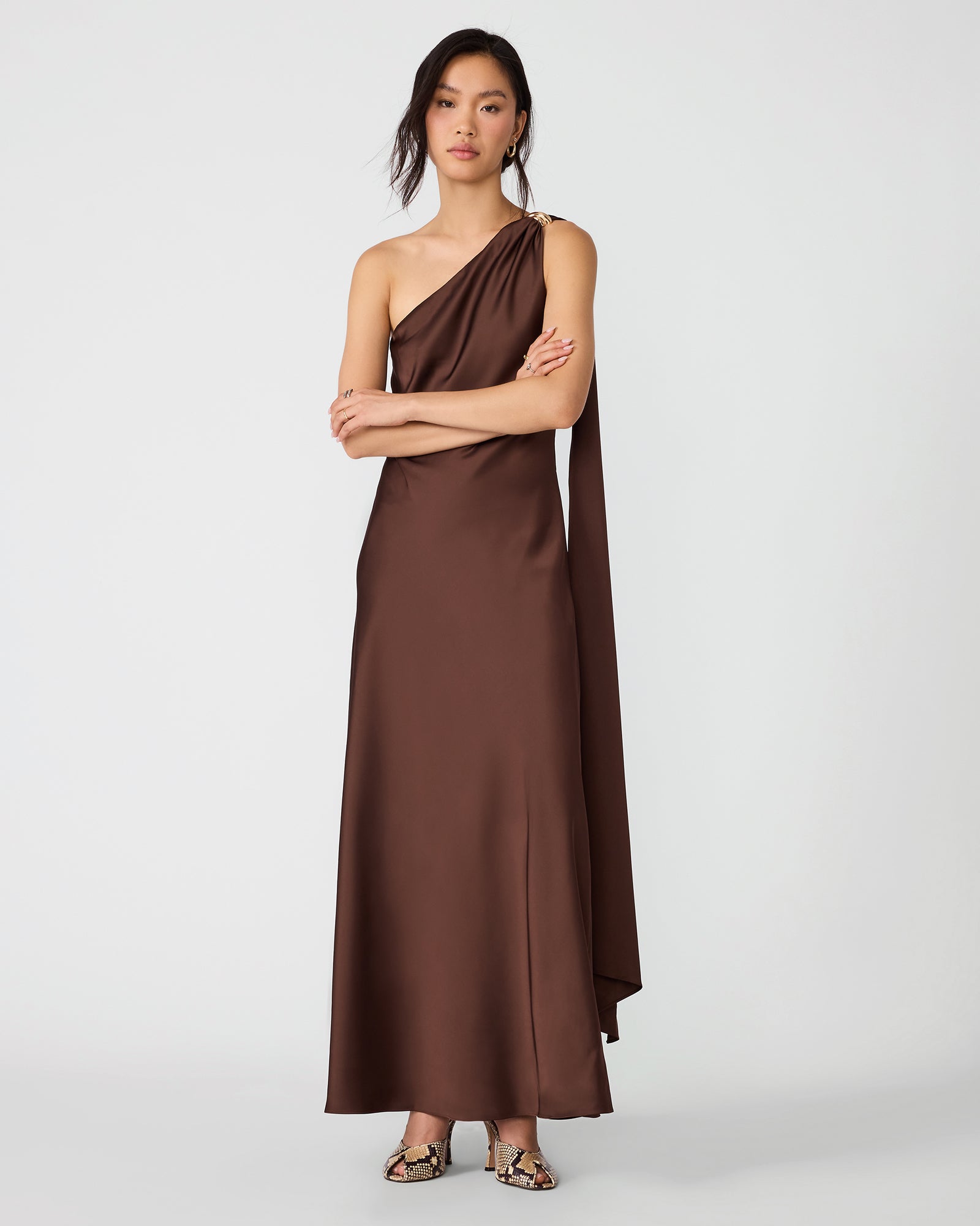 AURORAH DRESS SHAVED CHOCOLATE