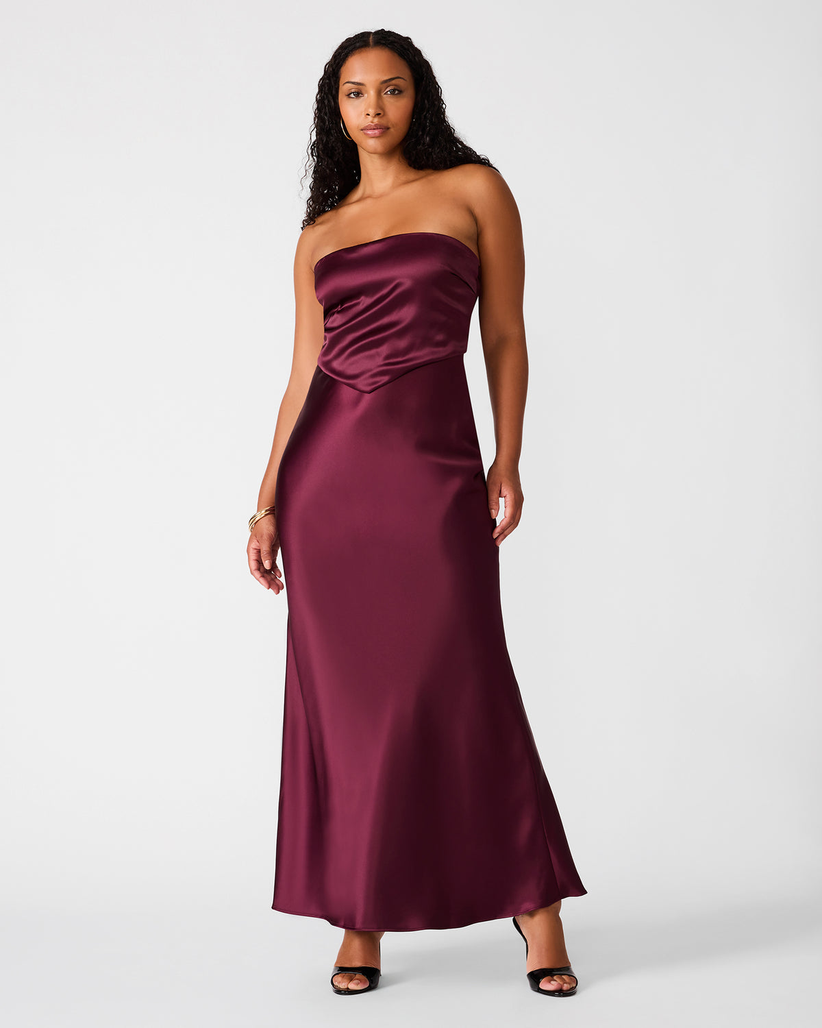 ELAIA Deep Fig Strapless Women's Maxi Dress | Steve Madden