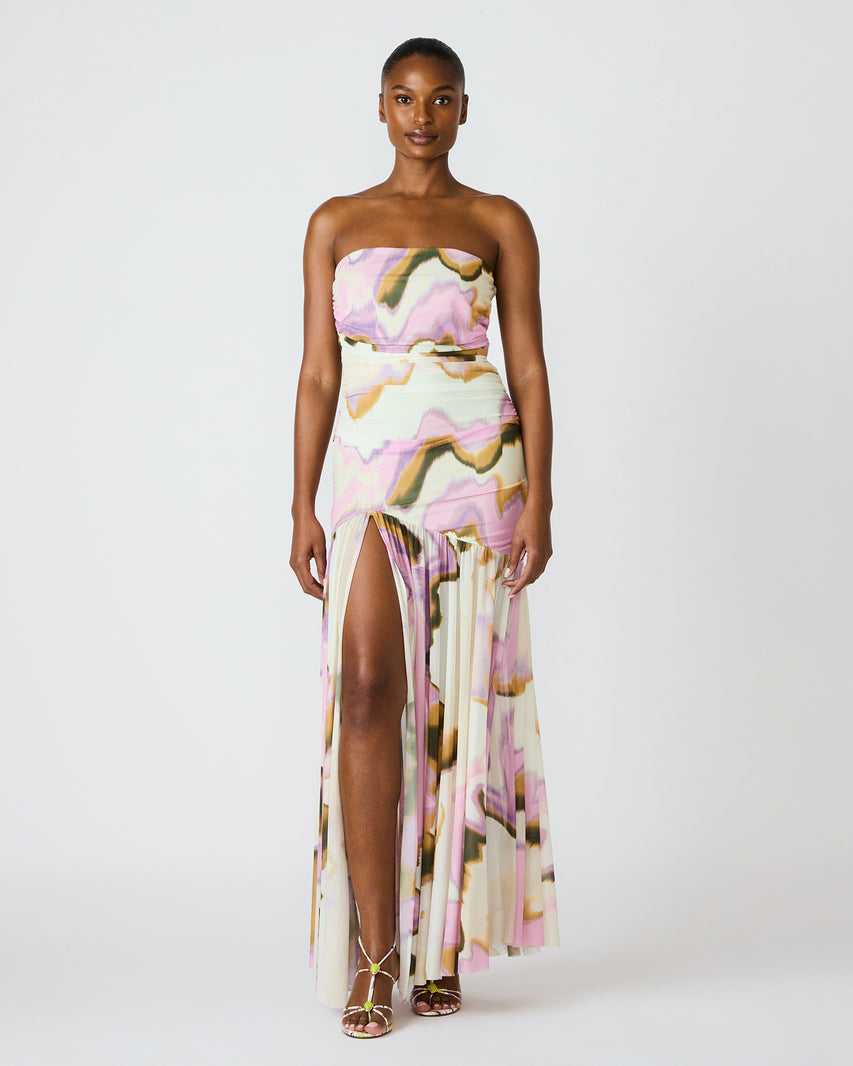 KERRIE Multi Strapless Flowy Side Slit Women's Maxi Dress – Steve Madden