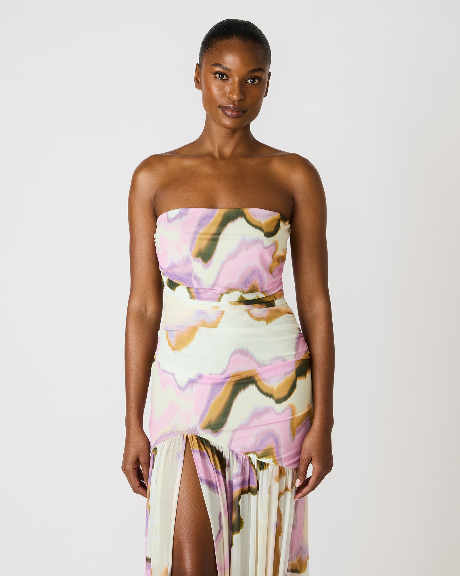 KERRIE Multi Strapless Flowy Side Slit Women's Maxi Dress – Steve Madden