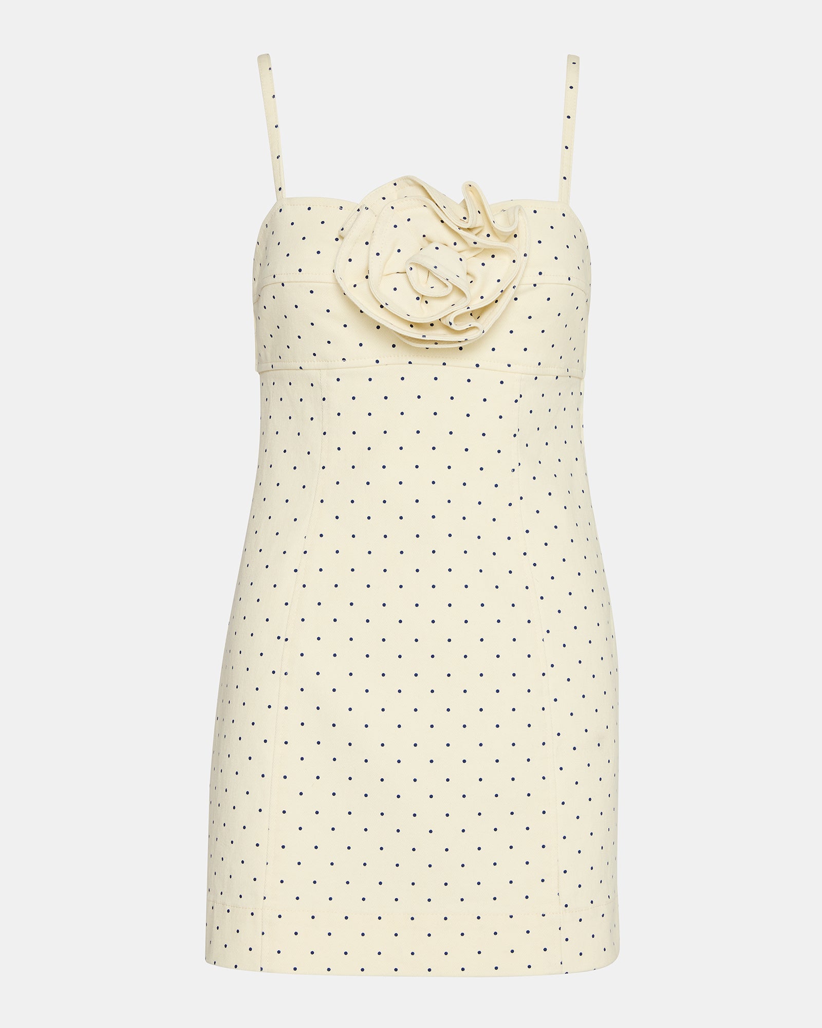 PEONY Pristine Ivory Mini Denim Polka Dot Women's Dress Steve Madden PEONY Pristine Ivory Mini Denim Polka Dot Women's Dress Steve Madden