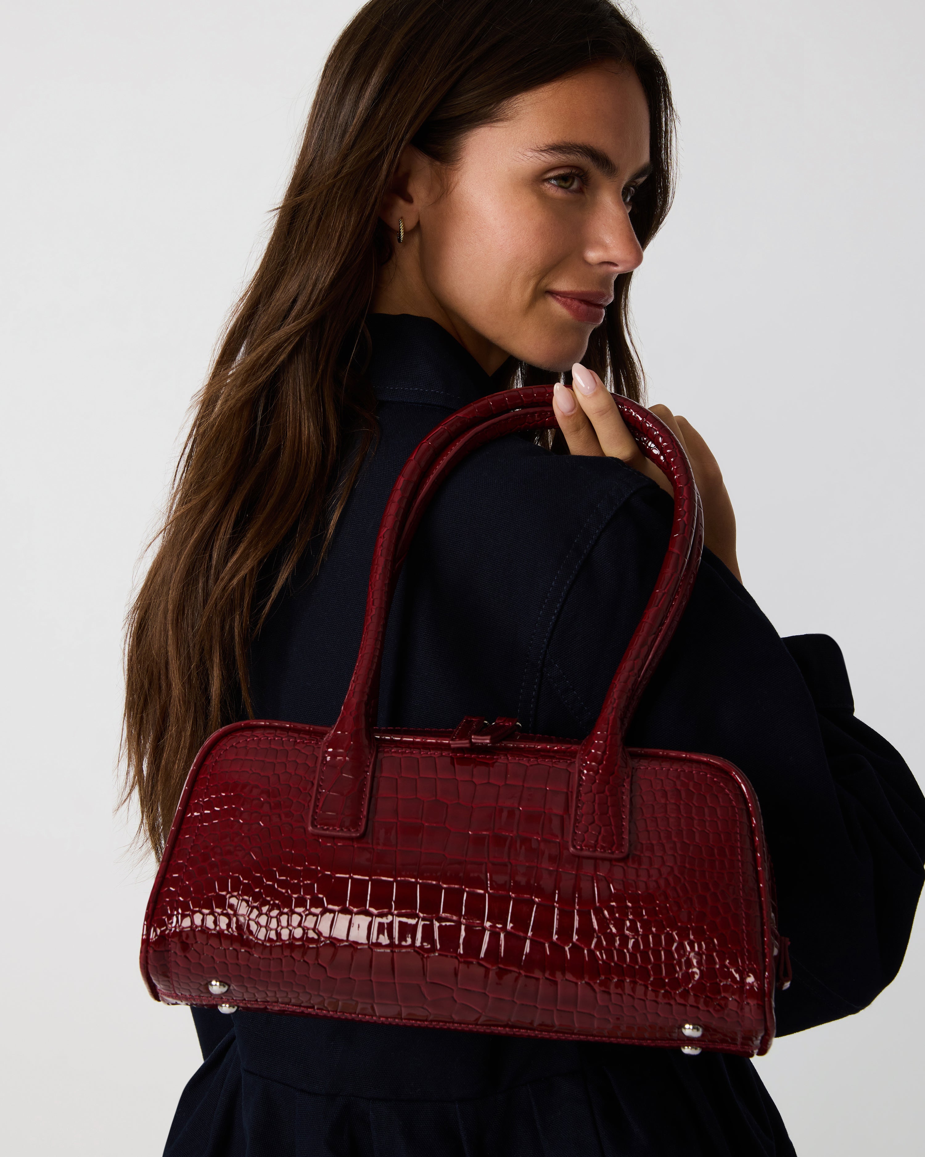 ANISE BAG RED CROCODILE