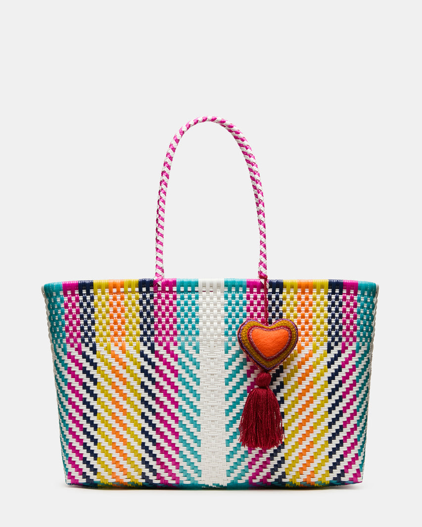 BREEZI Bag Pink Multi-Colored Shoulder Strap Tote Handbag | Steve Madden