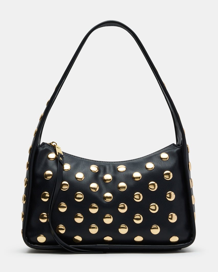 CHEYANN Bag Black Hobo Dome-Studded Shoulder Strap Women's Handbag | Steve Madden