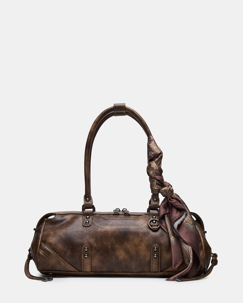 CIERRA Brown East West Scarf Shoulder Handbag | Steve Madden