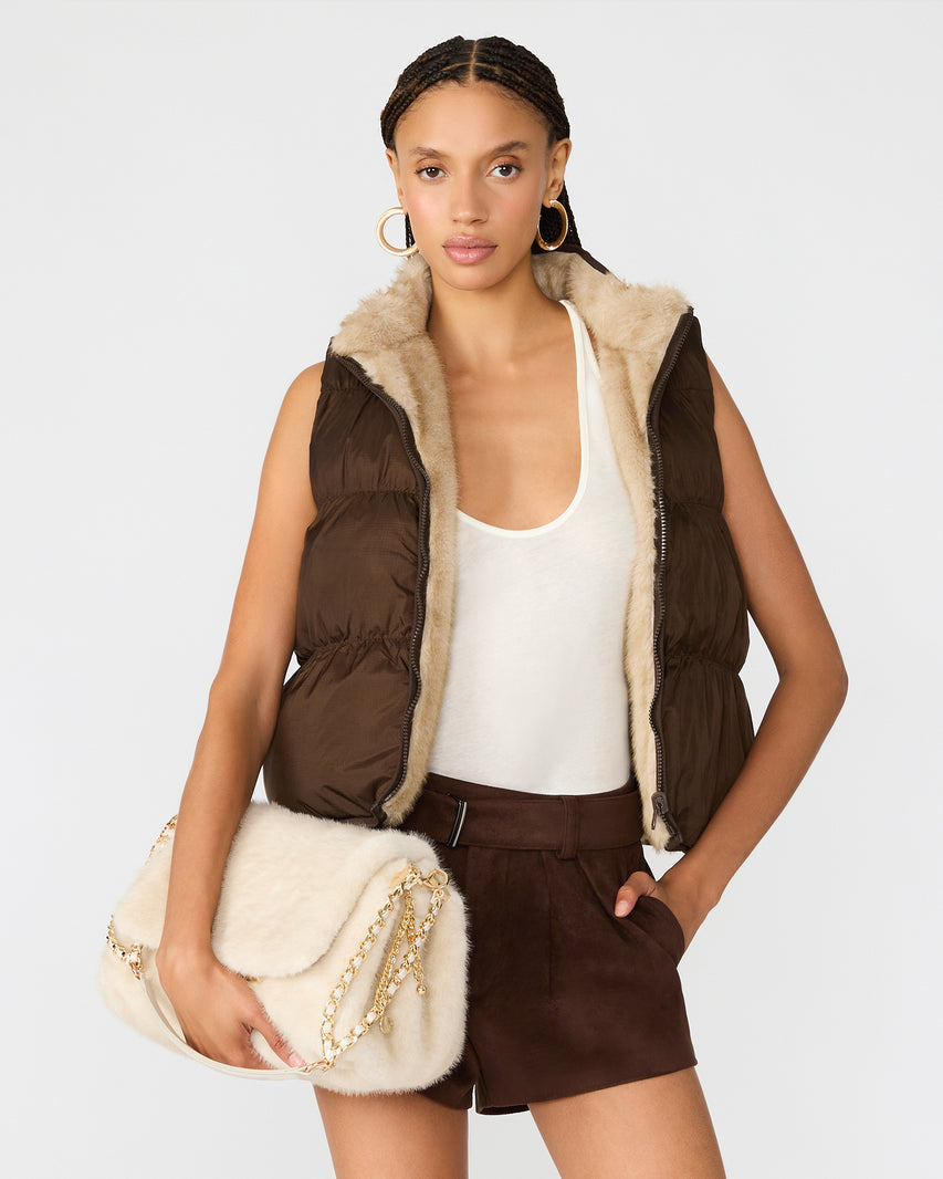 COLETTE BAG FAUX FUR NATURAL - view 3