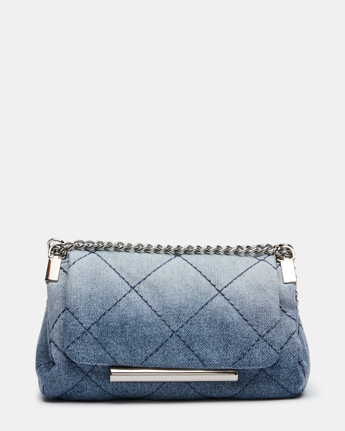 COLETE MINI Denim Quilted Chain Shoulder Handbag | Steve Madden
