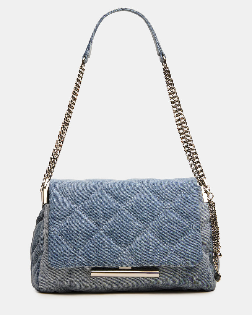 COLETTE Denim Quilted Chain Shoulder Handbag | Steve Madden