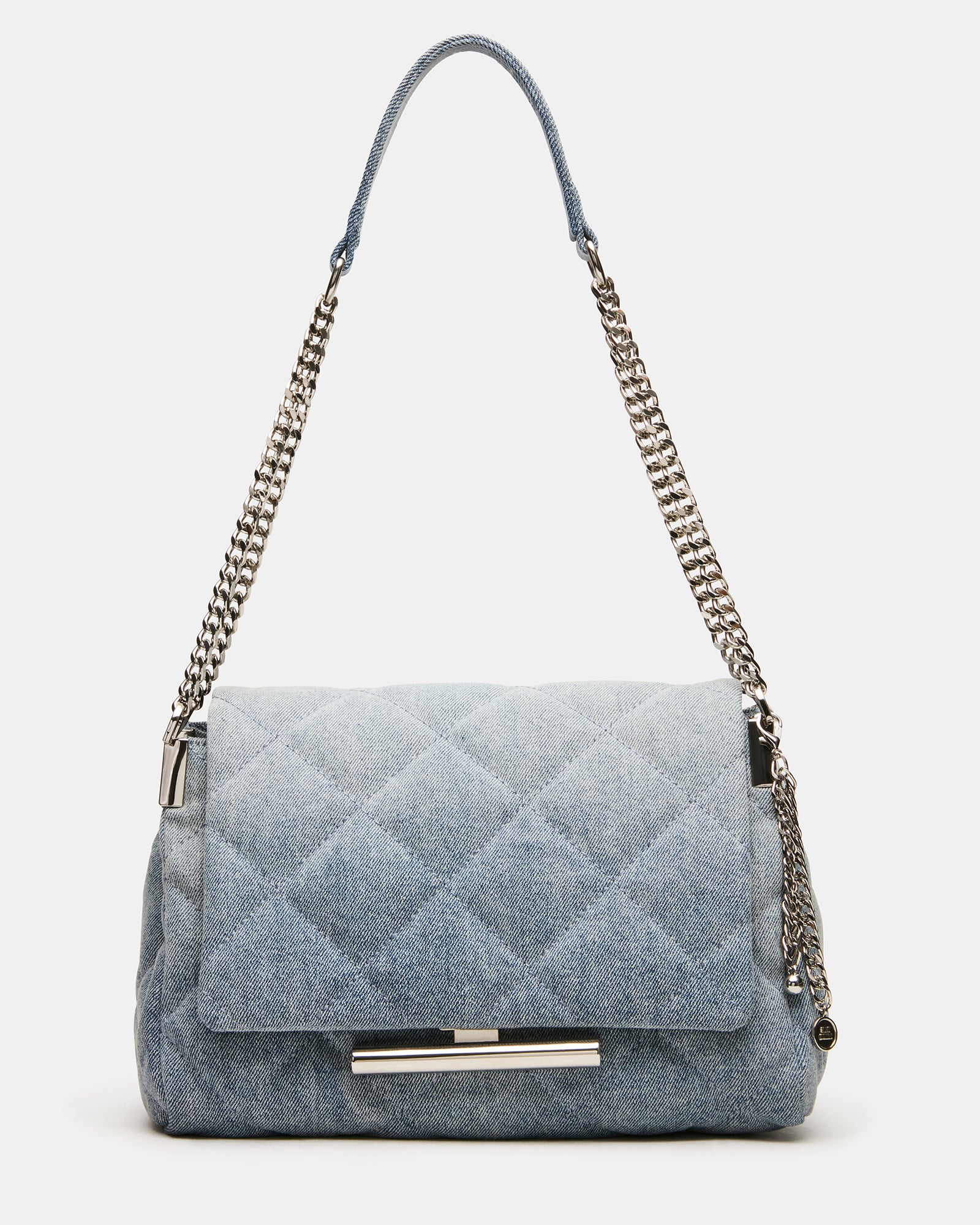 COLETTE Denim Quilted Chain Shoulder Handbag | Steve Madden