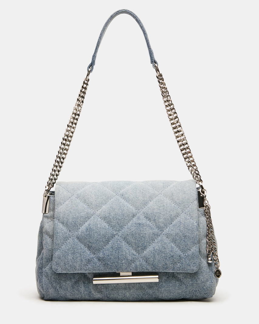 COLETTE Denim Quilted Chain Shoulder Handbag | Steve Madden