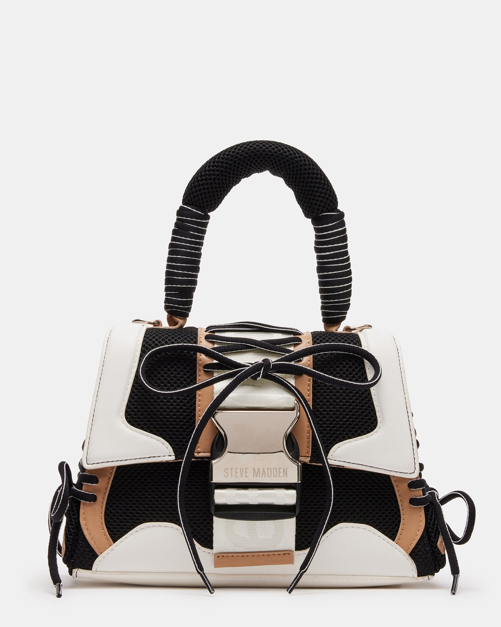 DIEGO Bag Black/Tan Handbag With Crossbody Strap | Women's