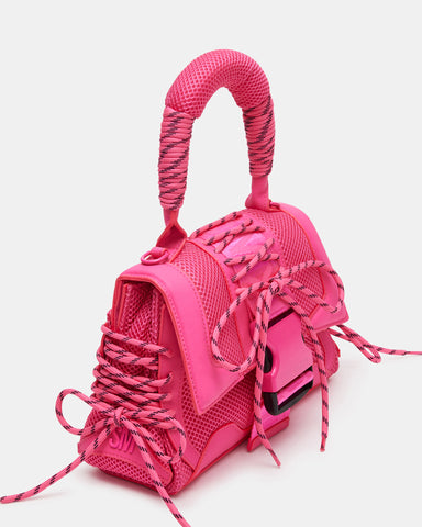 Steve Madden Crossbody Purse Bag Pink with Black Straps