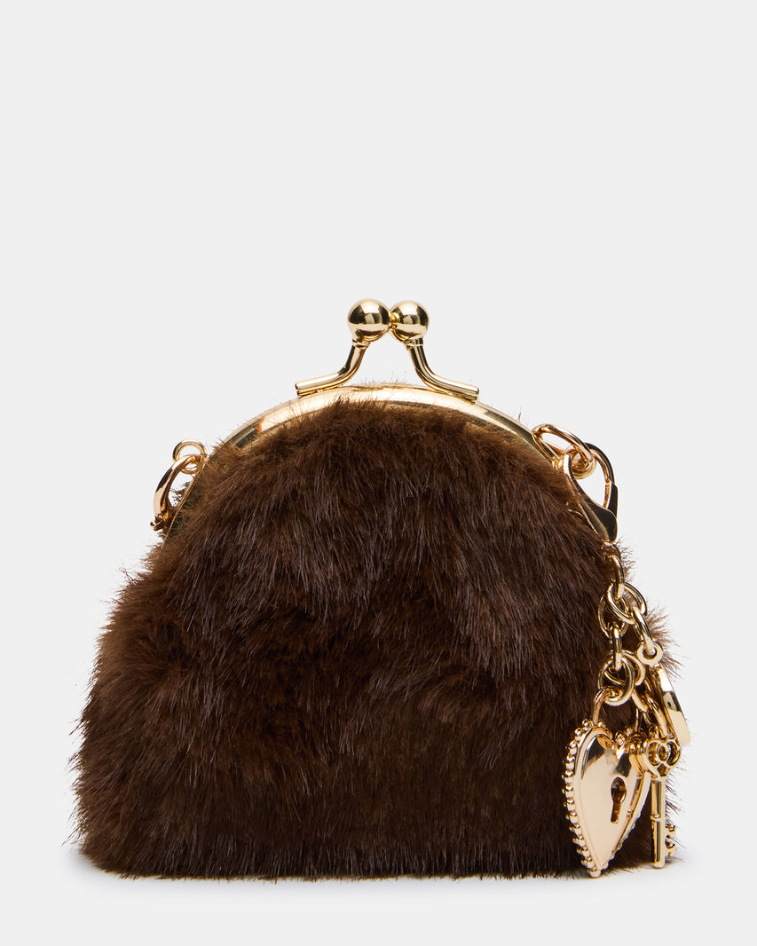 FEYRE FAUX FUR WALLET BROWN