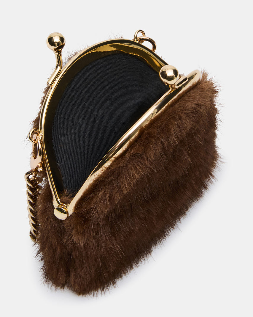 FEYRE FAUX FUR WALLET BROWN - view 5