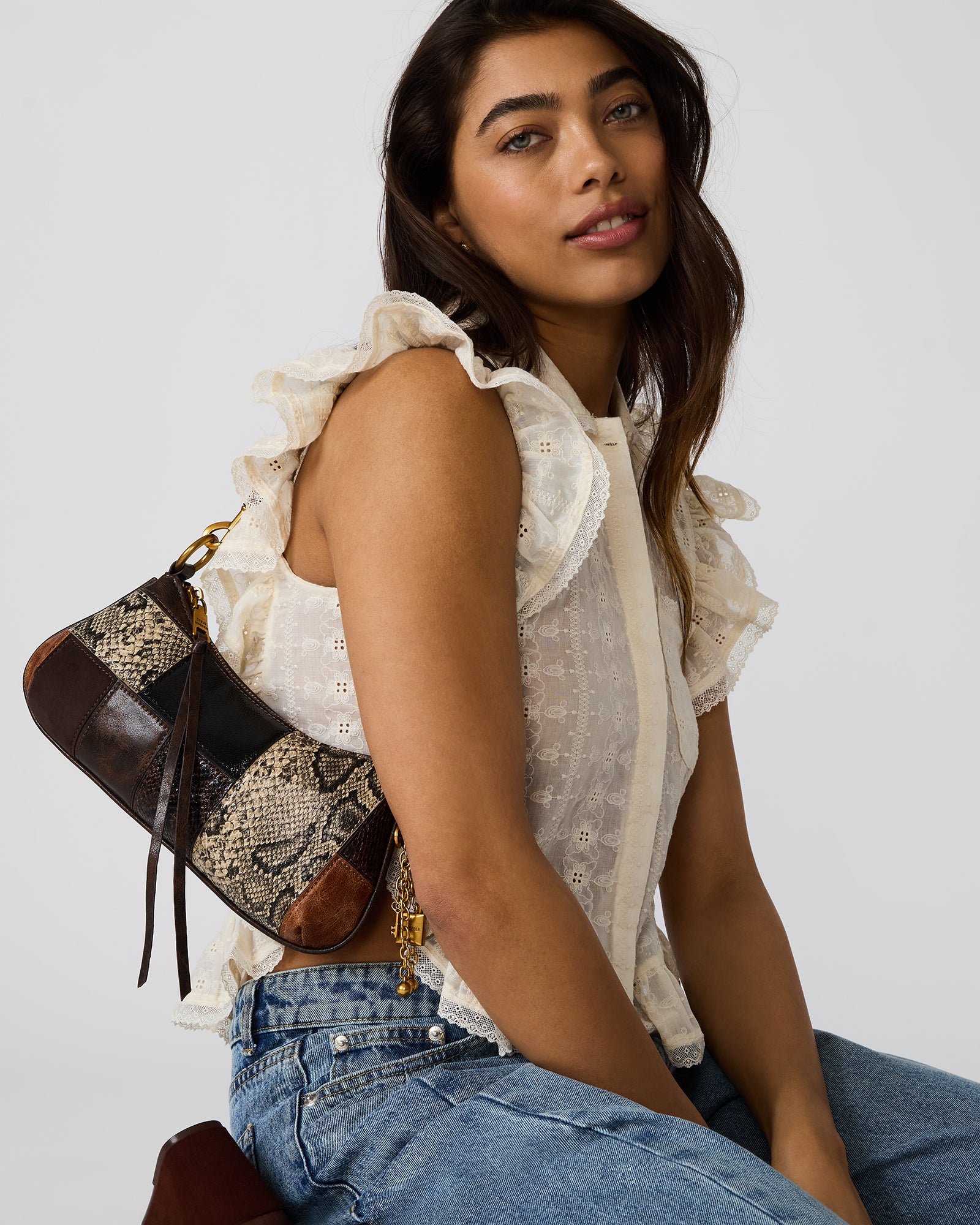IRINA PATCHWORK BAG BROWN MULTI - view 2