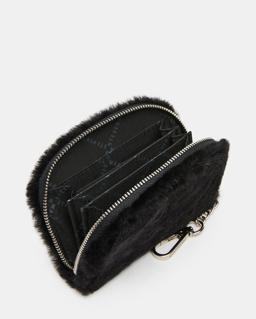 JADEZ FAUX FUR WALLET GIFT SET BLACK - view 5