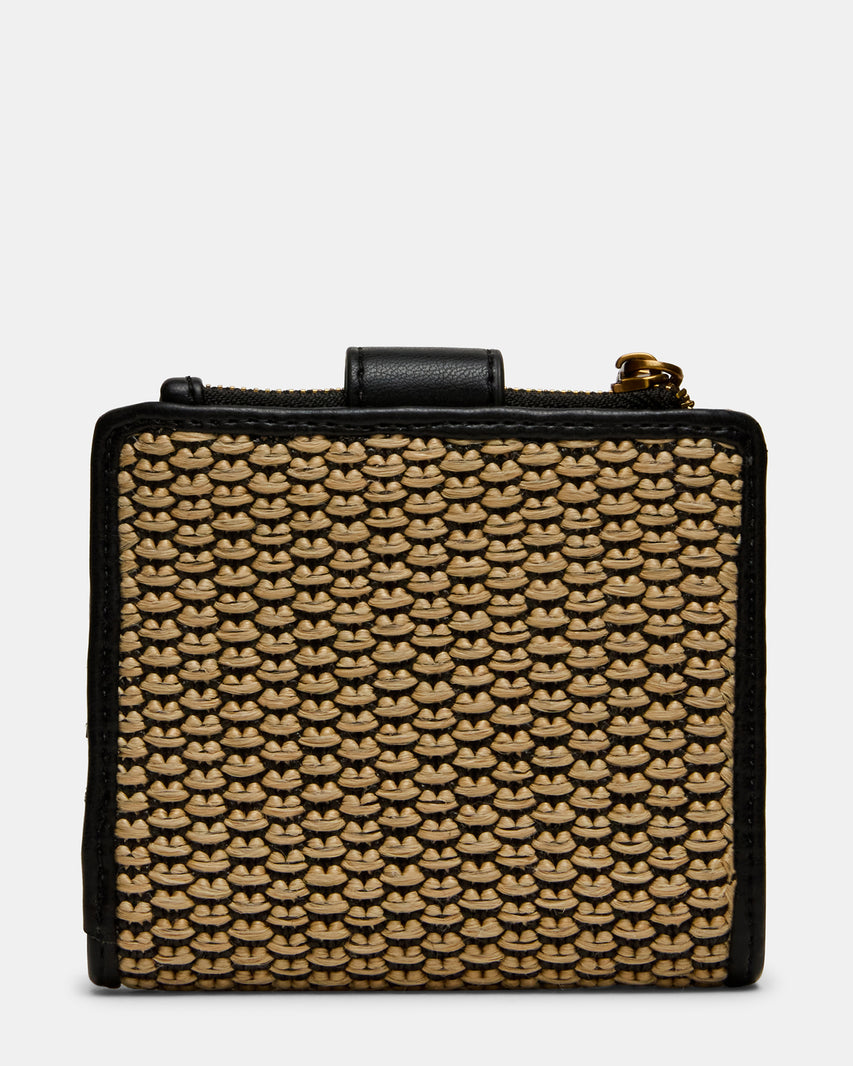 JEM STRAW WALLET BLACK/NATURAL