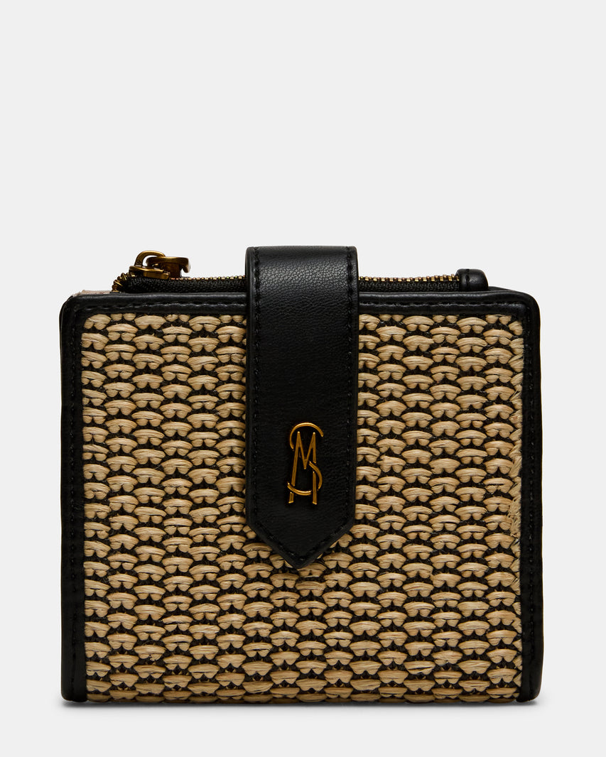 JEM STRAW WALLET BLACK/NATURAL