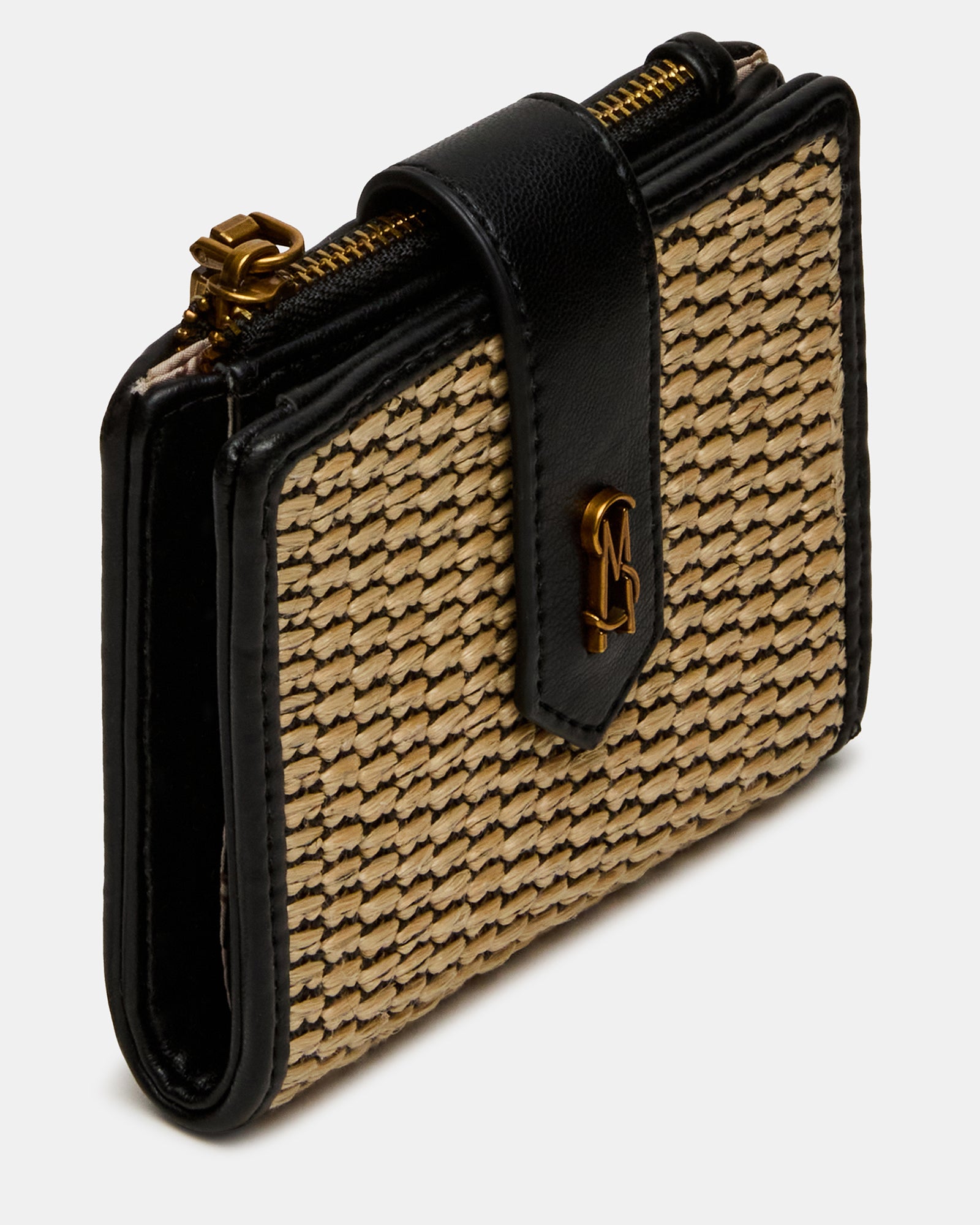 JEM STRAW WALLET BLACK/NATURAL