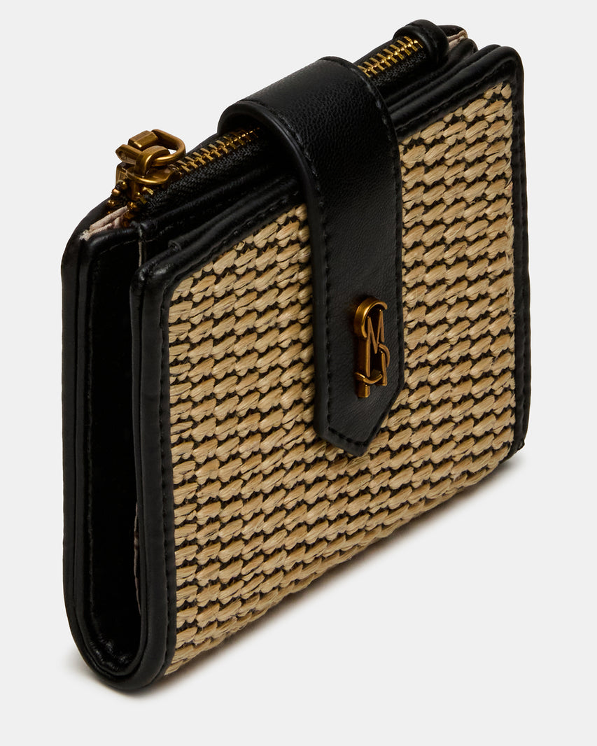 JEM STRAW WALLET BLACK/NATURAL