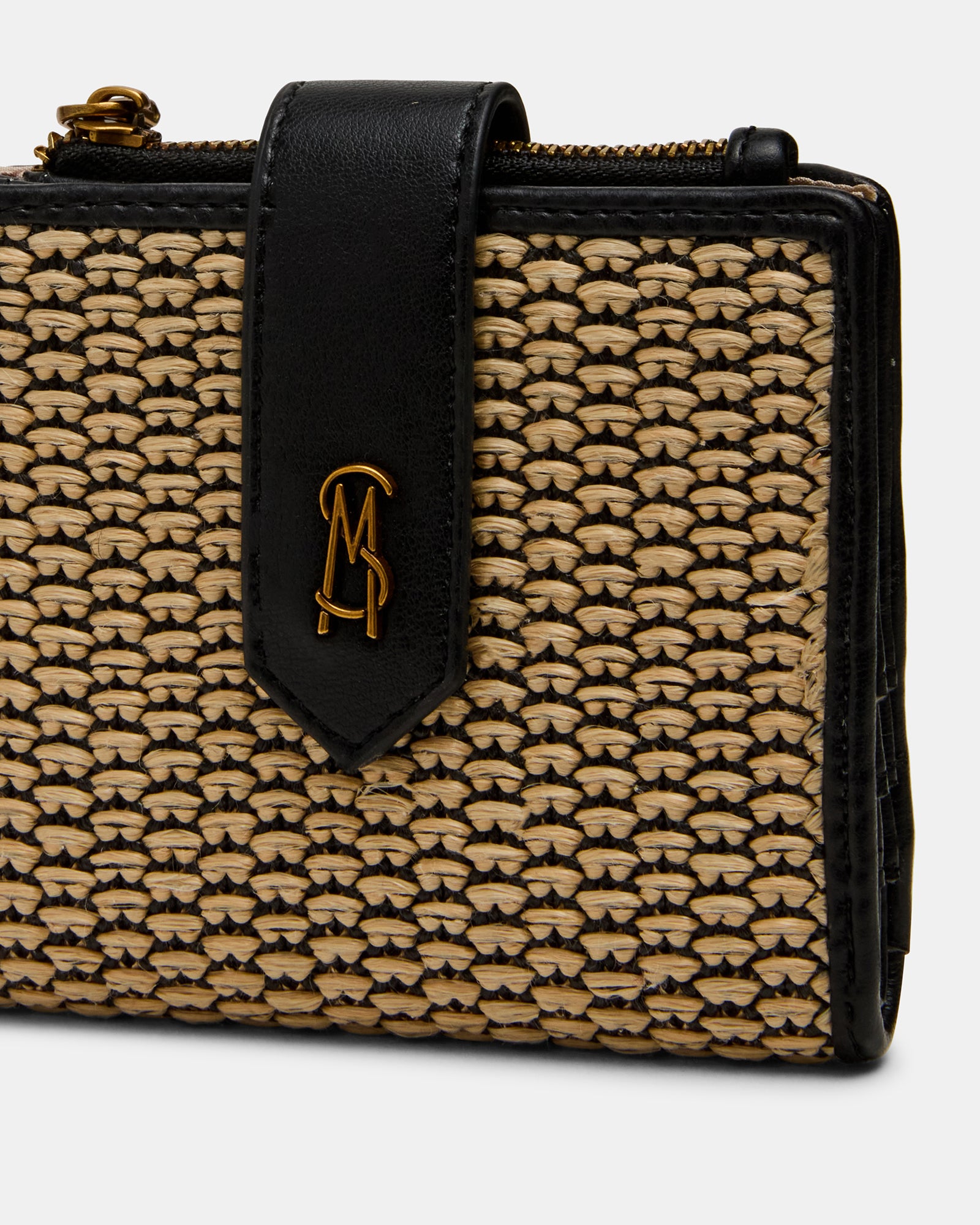 JEM STRAW WALLET BLACK/NATURAL