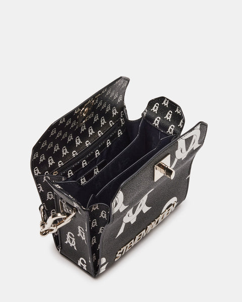 OFF-WHITE: Off White Swiss flap bag in crackle leather with