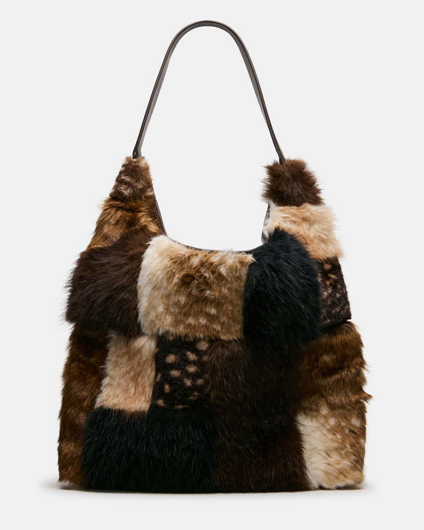LENORES FAUX FUR BAG PATCHWORK