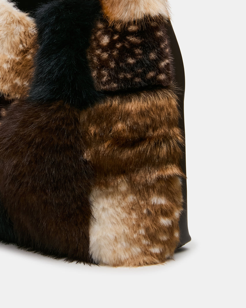 LENORES FAUX FUR BAG PATCHWORK - view 3