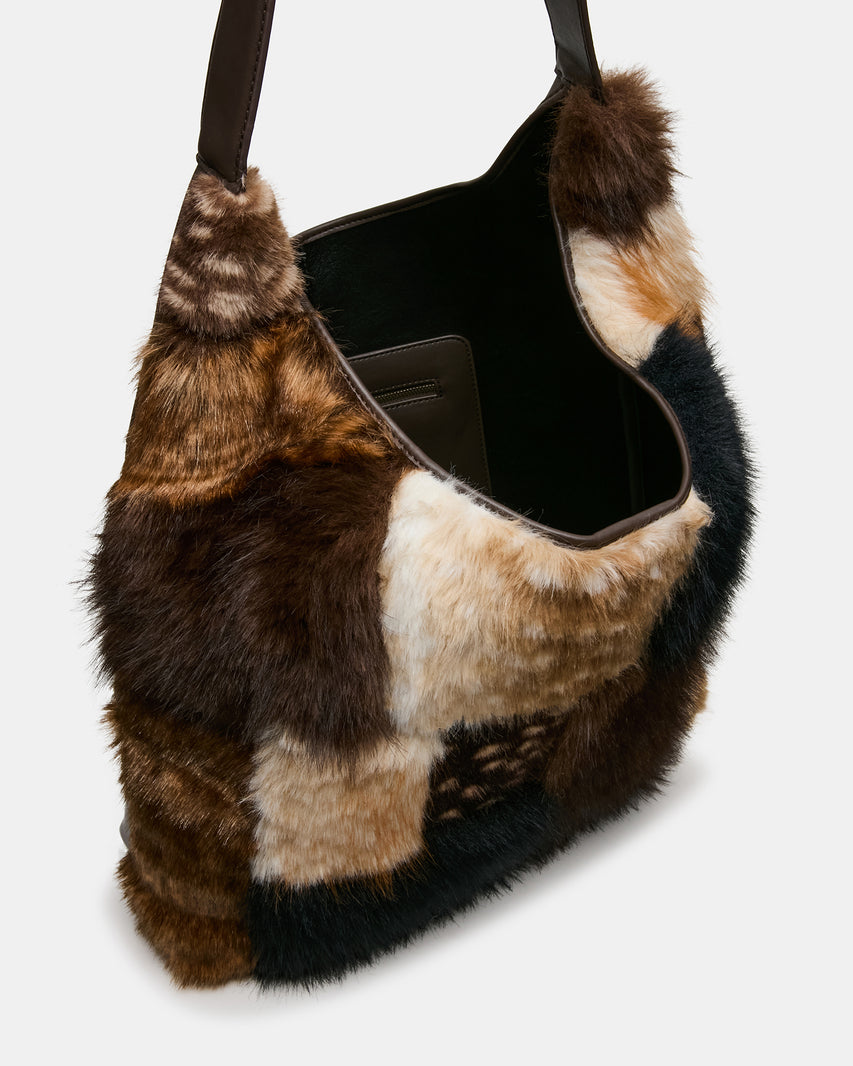 LENORES FAUX FUR BAG PATCHWORK - view 5