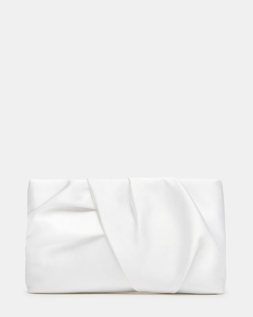LILIA Bag White Elongated Pleated Crossbody Clutch Handbag | Steve Madden