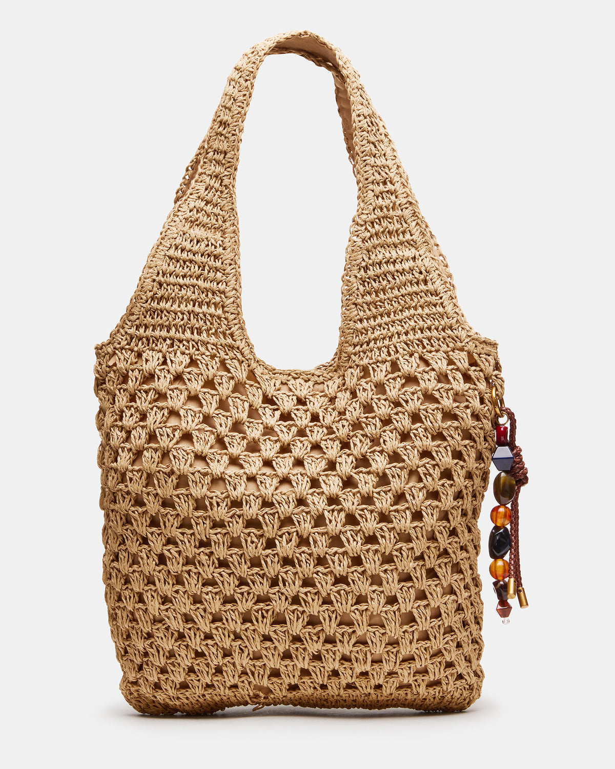 LUANA Natural Raffia Slouchy Woven Tote Handbag | Steve Madden
