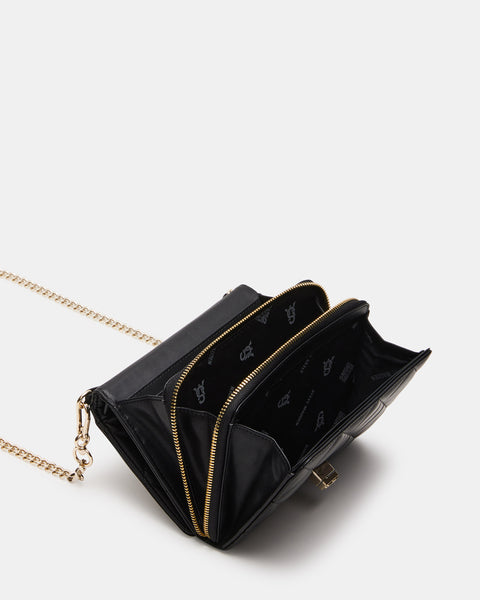 LYRA Bag Black  Women's Quilted Crossbody Wallet Bag – Steve Madden
