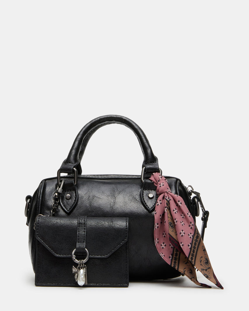MEL Black Top-Handle Crossbody Keychain Gift Set | Steve Madden