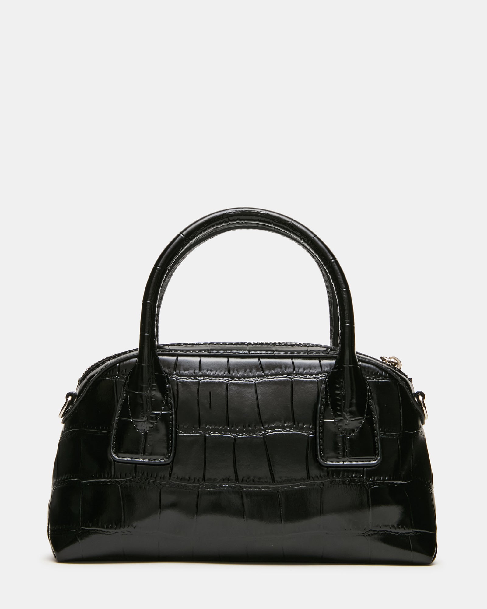 MELODIE Bag Black Crocodile Dome Satchel Top-Handle Crossbody