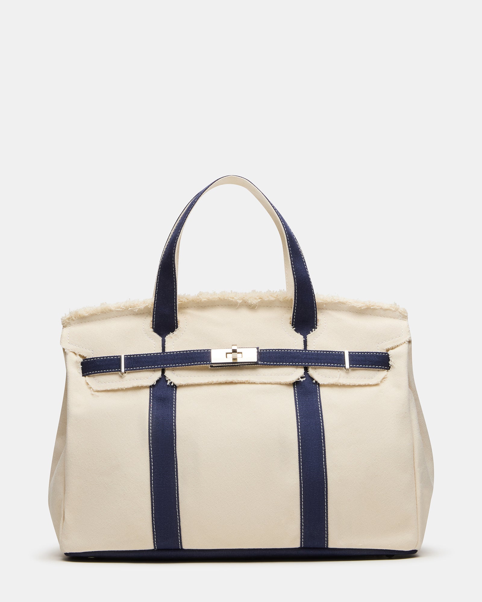 NADYA Navy Canvas Tote Handbag | Steve Madden