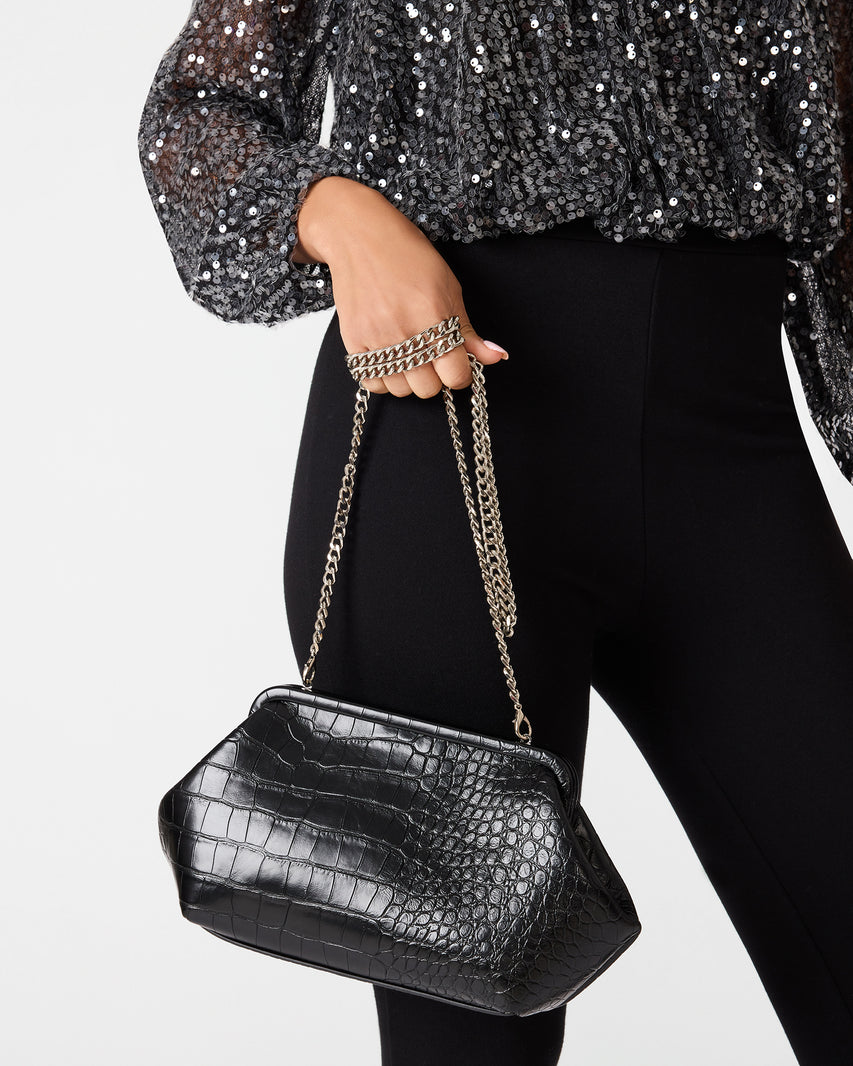 NOVAK BAG BLACK CROCODILE - view 2