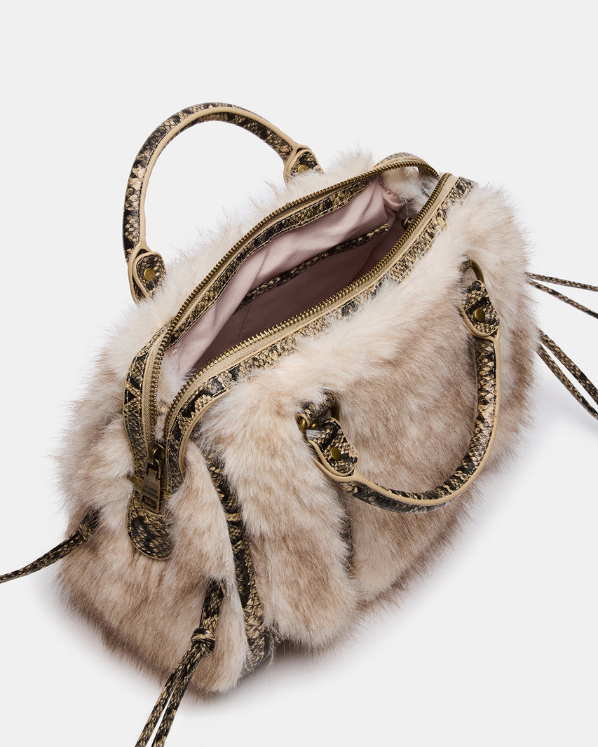 RIGGS FAUX FUR BAG NATURAL - view 5